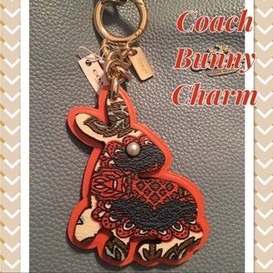 Coach Rabbit Bunny 🐰 Keychain Charm Fob Easter HTF